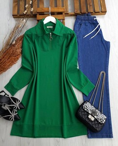 ALAZ YAKALI FERMUARLI SALAŞ TUNİK C1-5366-54-BENETTON - 