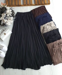 ALIS BELİ LASTİKLİ ASTARLI PONJE KRAŞ ETEK C2-6058-01-SİYAH - 