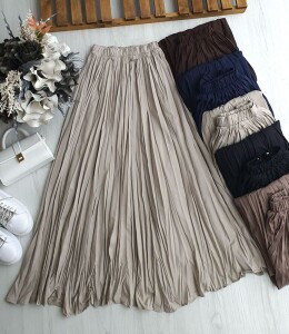 ALIS BELİ LASTİKLİ ASTARLI PONJE KRAŞ ETEK C2-6058-22-TAŞ - 