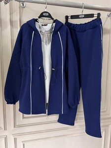 ANY BEYAZ DİKİŞLİ ÜÇ İPLİK İKİLİ TAKIM B11-3-1509-11-İNDİGO - 