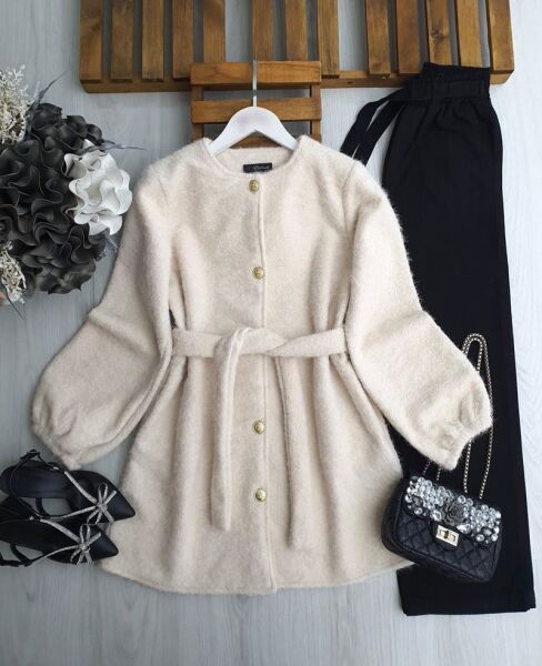 APLEN KEMERLİ ÖNÜ DÜĞMELİ YAN CEPLİ KAŞE KAP 3209-34-BEJ - 1