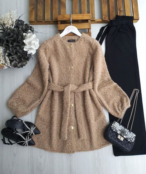 APLEN KEMERLİ ÖNÜ DÜĞMELİ YAN CEPLİ KAŞE KAP 3209-48-BİSKÜVİ - 1