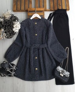 APLEN KEMERLİ ÖNÜ DÜĞMELİ YAN CEPLİ KAŞE KAP 3209-58-FÜME - 