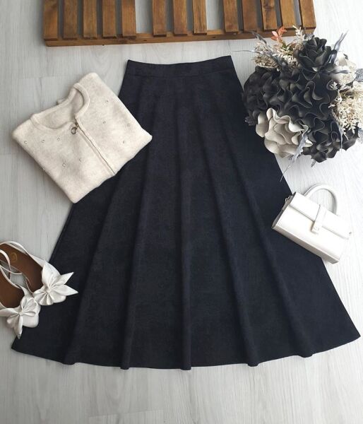 APME JAKAR DESENLİ BELİ LASTİKLİ ETEK A9-5-6080-01-SİYAH - 1