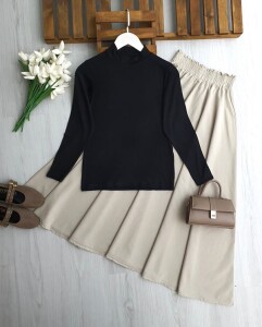 ASPEN YARIM YAKA UZUN KOLLU İÇLİK 5720-01-SİYAH - 1