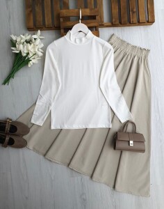 ASPEN YARIM YAKA UZUN KOLLU İÇLİK 5720-20-BEYAZ - 1