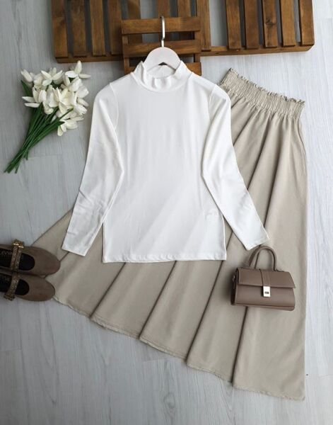 ASPEN YARIM YAKA UZUN KOLLU İÇLİK 5720-20-BEYAZ - 1