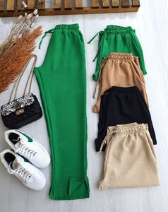 BALS YIRTMAÇLI CEPLİ BELİ BAĞCIKLI KETEN PANTOLON C1-6032-54-BENETTON - 1