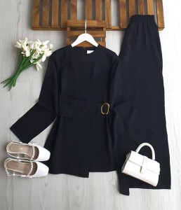 BEDEA GOLD TOKALI YARIM PARÇALI İKİLİ TAKIM 1757-01-SİYAH - 1