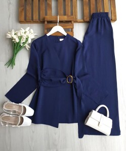 BEDEA GOLD TOKALI YARIM PARÇALI İKİLİ TAKIM 1757-12-LACİVERT - 1