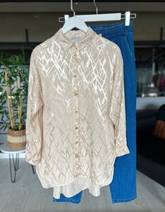 BEGA VARAKLI GÖMLEK TUNİK B10-3-23311-34-BEJ - 