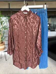 BEGA VARAKLI GÖMLEK TUNİK B10-3-23311-37-KAHVE - 