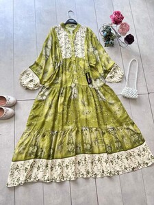 BELNA PATLI DESENLİ YARIM DÜĞMELİ SALAŞ ELBİSE A10-5-2316-07-YEŞİL - 