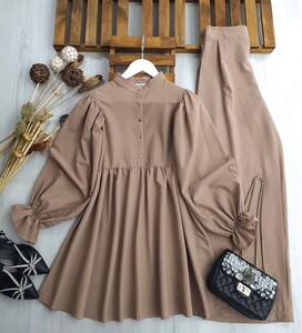 BELS HAKİM YAKA BALON KOL İKİLİ TAKIM C10-23359-34-BEJ - 