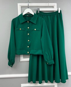 BENAS GOLD DÜĞMELİ ETEKLİ TAKIM A6-1-1501-27-ZÜMRÜT - 