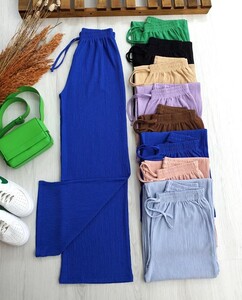BEPGA BOL PAÇA BELİ LASTİKLİ BÜRÜMCÜK PANTOLON C1-6034-14-SAKS - 
