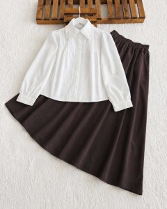 BİGLA FIRFIRLI YAKA ÖNÜ İŞLEMELİ GÖMLEK 5741-20-BEYAZ - 