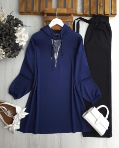 BUCE FERMUARLI KOT GARNİLİ TUNİK B1-2-5623-12-LACİVERT - 1