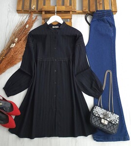 BUSE DANTEL GEÇİŞLİ SALAŞ TUNİK A8-1-5425-01-SİYAH - 