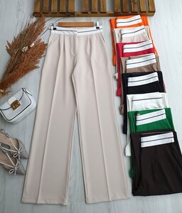 CALP BEYAZ ŞERİTLİ BOL PAÇA PANTOLON B10-3-23264-22-TAŞ - 