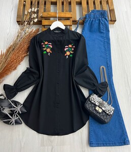 ÇELS NAKIŞLI HAKİM YAKA GÖMLEK A1-5-5280-01-SİYAH - 
