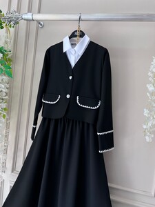 CEMRE ÇİFT DÜĞME NAKIŞLI ÜÇLÜ TAKIM B2-1-1531-01-SİYAH - 