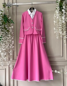 CEMRE ÇİFT DÜĞME NAKIŞLI ÜÇLÜ TAKIM B2-1-1531-28-FUŞYA - 