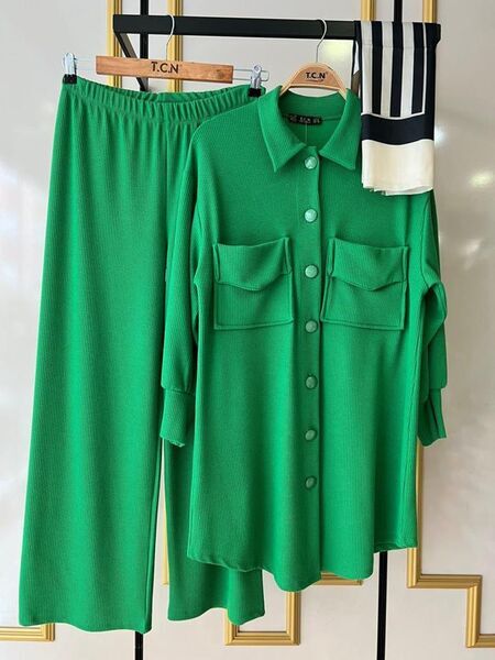 ÇİFT CEPLİ DÜĞMELİ SALAŞ İKİLİ TAKIM B11-2-1263-54-BENETTON - 1