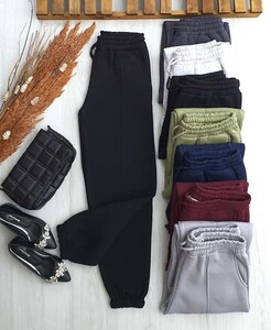 COLS DİKİŞ ÇİZGİLİ ÜÇ İPLİK ŞARDONLU PANTOLON 6051-01-SİYAH - 