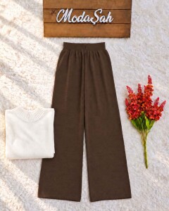 COYD BELİ LASTİKLİ TRİKO PANTOLON 40008-37-KAHVE - 