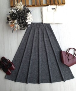 DABEL BELİ LASTİKLİ BALIKSIRTI ETEK A7-1-6092-26-GRİ - 