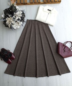 DABEL BELİ LASTİKLİ BALIKSIRTI ETEK 6092-34-BEJ - 1