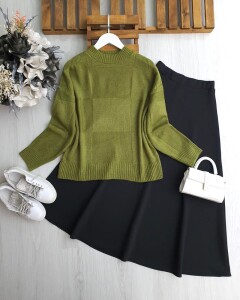 DABGE KARELİ YUMOŞ KAZAK 8180-09-HAKİ - 