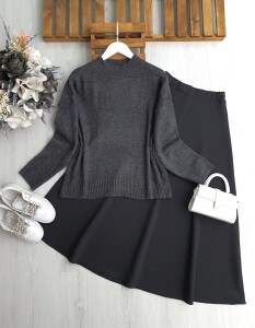 DABGE KARELİ YUMOŞ KAZAK 8180-58-FÜME - 