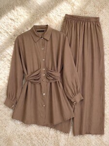 DALNE BEL ŞAL BAĞLAMALI İKİLİ TAKIM A9-5-1608-48-BİSKÜVİ - 1