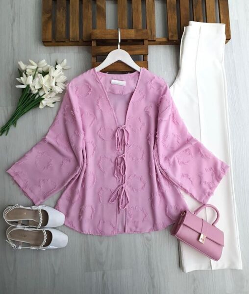 DAYGC PÜSKÜLLÜ JAKAR KISA CEKET 3232-05-PUDRA - 1