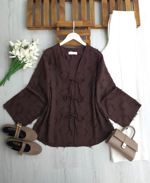 DAYGC PÜSKÜLLÜ JAKAR KISA CEKET 3232-37-KAHVE - 1