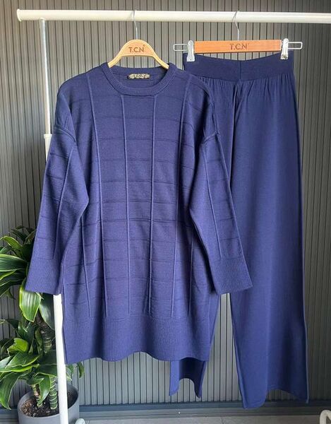 DEPHE KARELİ ÇİZGİLİ TRİKO TAKIM A9-2-8133-12-LACİVERT - 1