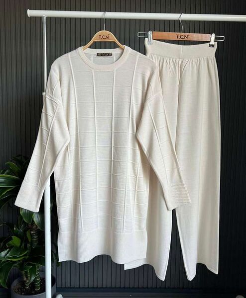 DEPHE KARELİ ÇİZGİLİ TRİKO TAKIM A9-2-8133-34-BEJ - 1