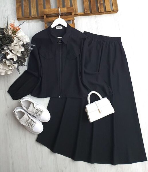 DINE FERMUARLI YAN CEP KAPAKLI ETEKLİ TAKIM A10-3-1595-01-SİYAH - 1