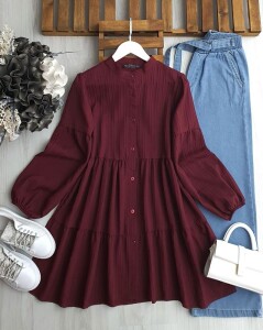 DOLP KAT KA SALAŞ GÖMLEK TUNİK B3-4-5504-04-BORDO - 