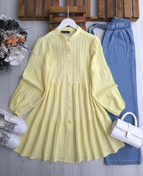 DOLP KAT KA SALAŞ GÖMLEK TUNİK B11-4-5504-23-SARI - 1