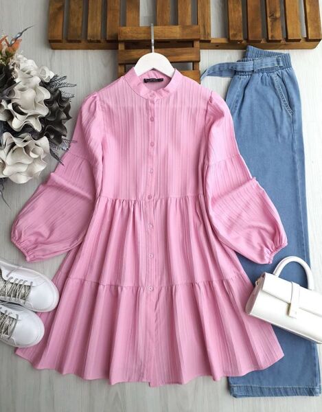 DOLP KAT KAT SALAŞ GÖMLEK TUNİK B11-4-5504-47-PEMBE - 1