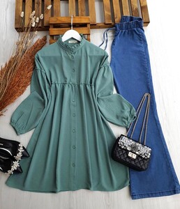 DOLSE YAKA FIRFIRLI SALAŞ AYROBİN TUNİK B9-1-5279-08-MİNT - 