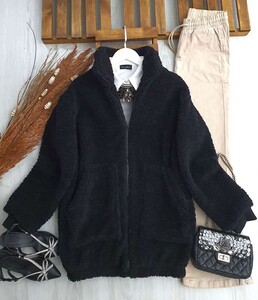 DORVA YAN CEPLİ ASTARLI PELUŞ KAP MONT A10-2-3187-01-SİYAH - 