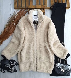 DORVA YAN CEPLİ ASTARLI PELUŞ KAP MONT A10-2- 3187-34-BEJ - 