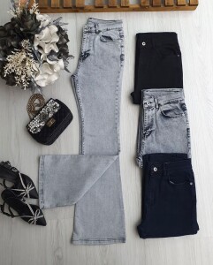 DUGVA İSPANYOL KOT PANTOLON 6089-56-AÇIK KOT - 