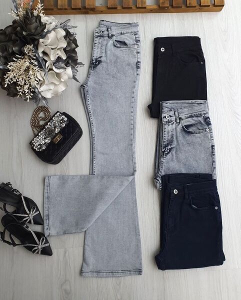 DUGVA İSPANYOL KOT PANTOLON 6089-56-AÇIK KOT - 1