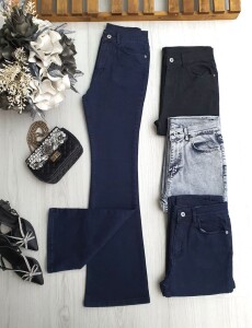 DUGVA İSPANYOL KOT PANTOLON 6089-57-KOYU KOT - 