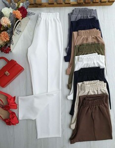 EDİ ÇİMALI BELİ LASTİKLİ DOUBLE PANTOLON B9-1-6056-20-BEYAZ - 